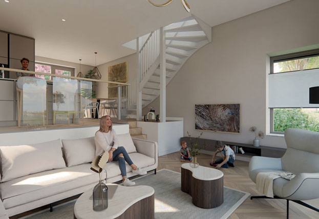mensen in hun nieuwe nieuwbouw woning